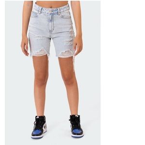 Edikted bondi biker shorts distressed acid wash